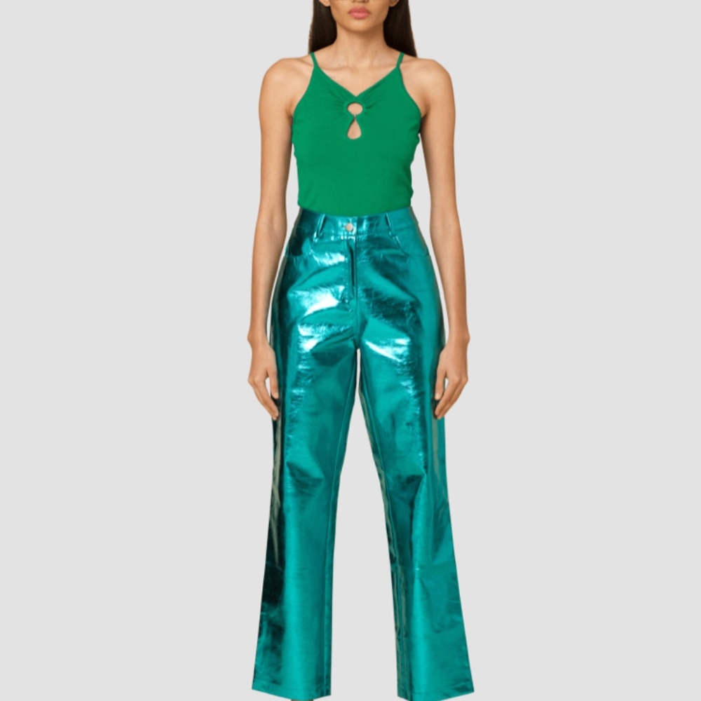 Amy Lynn - Lupe Blue Metallic Pants (L)